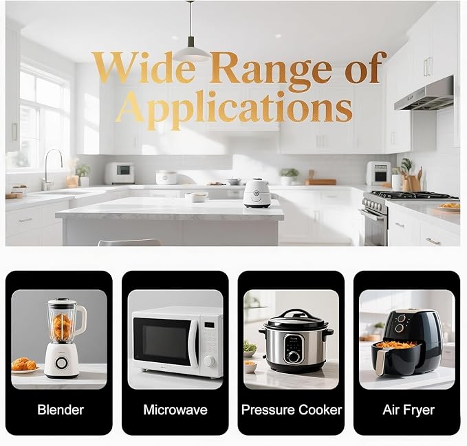 Appliance Casters - Furniture Sliders & Appliance Rollers for Kitchen, Coffee Machine, Blender, Oven Countertop Sliding (Black, 16pcs)