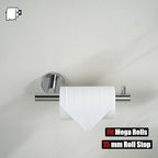 JQK Chrome Toilet Paper Holder, 5 Inch 304 Stainless Steel Thick 8mm Tissue Paper Dispenser for Bathroom, Hold Mega Rolls, Polished Chrome Wall Mount, TPH100-CH