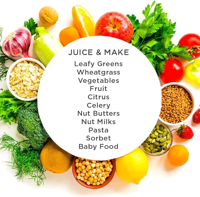 Omega Cold Press Juicer Machine, All-in-One Nutrition System for Vegetable and Fruit Juice, Nut Butter, Baby Food, Pasta and Sorbets, Triple-Stage 80-RPM Slow Masticating Juicer, 200-Watts, Chrome