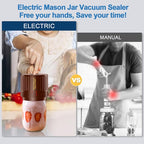 LOVE MOMENT Electric Mason Jar Vacuum Sealer Kit for Wide Mouth and Regular Mouth Mason Jar - Brown