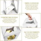 6 Pieces Tall Cake Boxes for Tier Cakes, 10''W x 10''L x 12''H Paper Bakery Carrier with Cake Board Window Handle, Disposable Large Layer Cake Safe Transport Box for Birthday, Wedding, Party