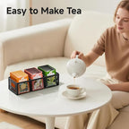 Tea Bag Organizer, Mesh Tea Bag Holder with Handle, Teabag Holder, Tea Station Organizer for Countertop, Pantry, Kitchen, Cabinet - Black