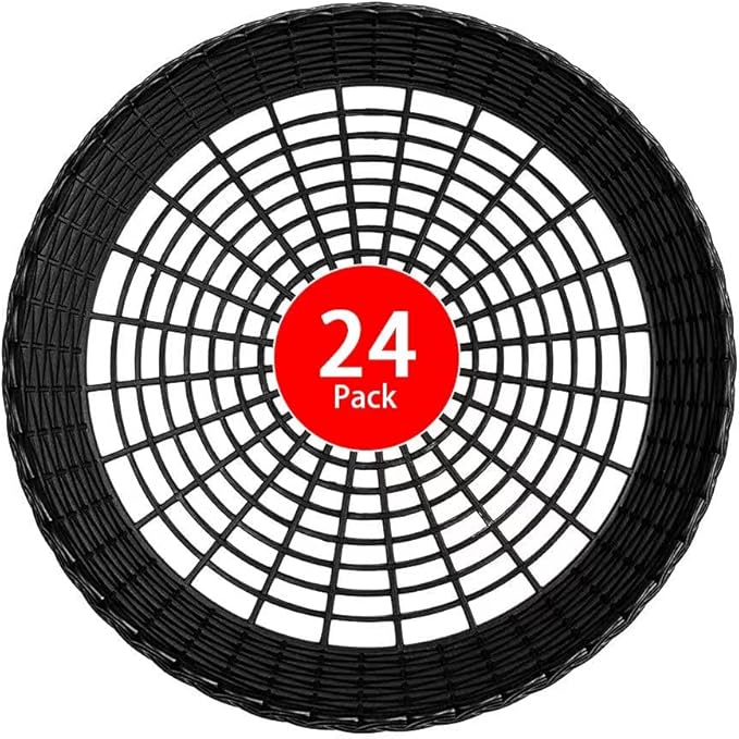 Paper Plate Holders, 8/12/24 Packs 9/10 Inch paper plate holders reusable Black Plastic Heavy Duty supports for Picnic Party Dinner