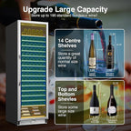 Upgraded 190 Bottles Wine Cooler Refrigerator,24 Inch Wide Wine Fridge with Professional Temperature Control System, Freestanding or Built-in installation, Quiet Operation
