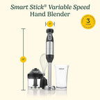 Cuisinart CSB-179 Smart Stick Variable Speed Hand Blender, Stainless Steel