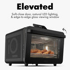CHEF iQ MiniOven Smart Toaster Oven Air Fryer Combo, 11-in-1 Countertop Convection Oven, Bake, Broil, Air Fry, Broil, Dehydrate, 1750W, 25 Qt Capacity, Fast Cooking with Touchscreen Controls – Black