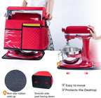 BAGSPRITE Stand Mixer Cover with Detachable Appliance Sliders Base Compatible with KitchenAid Mixer-Storage Bag for 4.5/5 Quart with Pockets for Kitchen Aid Accessories and Attachments