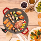 Indoor Smokeless Electric Grill Griddle, Nonstick Tabletop Grill for Indoor Cooking, Steaks Burgers Pancakes BBQ, Compact Easy Clean Design (12in)