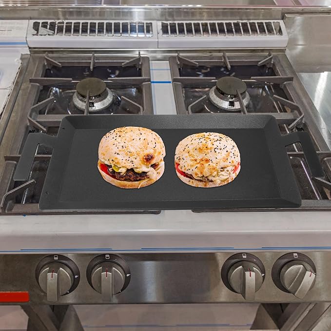 Carbon Steel Griddle - Professional Cookware Griddle Pan for Induction, Stove Top, Gas Grill, Cooktop, Electric and more, 17" x 10" NonStick Flat Top Griddle Plate Skillet, Indoor/Outdoor Use