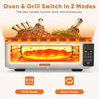 OLIXIS Electric Grill Indoor for Steak and Veggies, Smokeles Griddle with Lid for Kitchen Cooking, Countertop Oven Includes Temp Control/Grill Plate/Splash Guard/Crumb Tray, Black/Silver