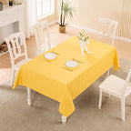BALCONY & FALCON Rectangle Tablecloth Washable Wrinkle Resistant and Water Proof Table Cloth Decorative Linen Fabric Tablecloths for Dining Parties Kitchen Wedding and Outdoor Use (Yellow, 57x118)