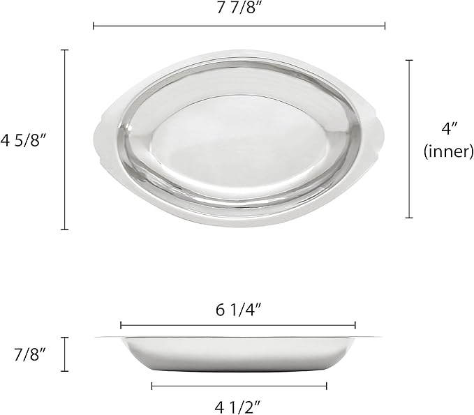 Thunder Group Oval Au Gratin Tray, 8-Ounce