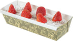 Restaurantware Paper Loaf Pan 100 Count 10 x 3.6 x 2.5 Inches 42 Oz Greaseproof Baking Loaf Mold, Vintage Floral Design Oven Safe Freezer Safe Rectangular Green Baking Pan For Cakes And Bread