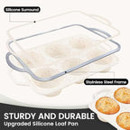 Vinino Jumbo Muffin Pan with Metal Reinforced Frame-2Pack, Silicone Cupcake Pan for Baking 6 Cup Jumbo Size, BPA Free Silicone Muffin Tray, Cupcake Baking Pan Molds for Oven Dishwasher Safe-Cream