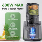 Cold Press Juicer, 3-in-1 Juicer Machines with 6.5" Large Feed Chute for Whole Fruits & Vegetables, 100oz Large Capacity for Family Use, Makes Juice, Nut Milk & Sorbet