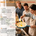 Hisencn Enameled Cast Iron Cookware Set - 7 Piece Dutch Ovens Set, Sauce Pan, Skillet, 3 Lids, Pots and Pans Set, Ceramic Coated Cast Iron, Heavy Duty, Gas/Induction Compatible, PFA Free