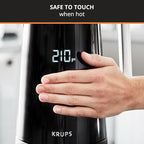 KRUPS Smart Temp Electric Kettle: 1.7L Capacity, 5 Precise Temperature Settings, Digital Display, Cool-Touch Exterior, Cordless Design for Tea and Coffee Lovers
