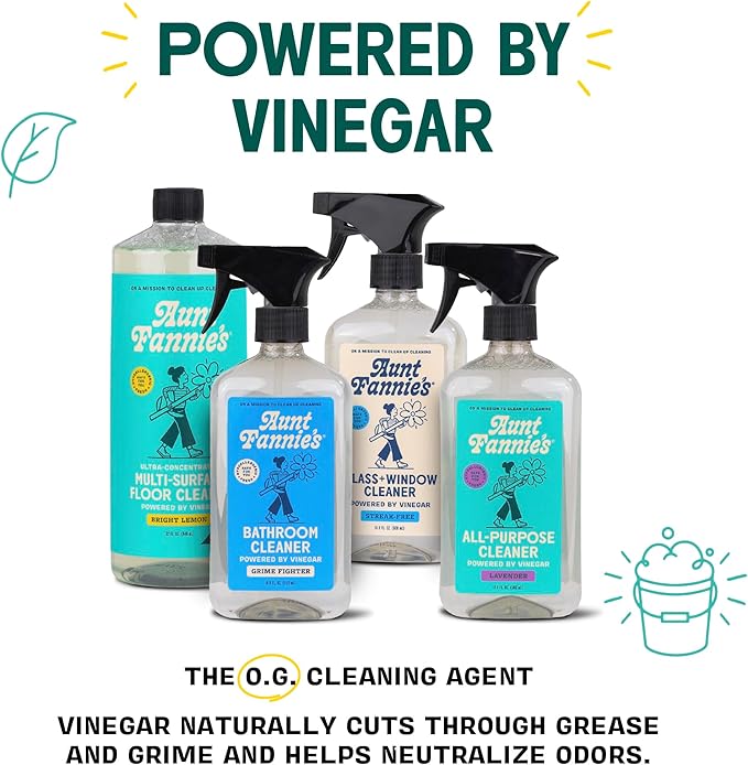 Aunt Fannie's All Purpose Household Cleaner, Multi-surface Spray, Powered by Vinegar for Kitchen, Bath, Windows and Countertops, Eucalyptus Scent (Pack of 6)
