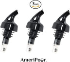 Measured Pourer - Liquor Bottle Pourers - Collared - Made 100% In The USA. Bar Spouts That Don't Leak - No Cracks, Just A Perfect Cocktail Pour Everytime. Great for Wine Too! (1.50)