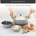 JoyJolt Stainless Steel Mixing Bowl Set of 6 Bowls (Grey). 5qt Large to 0.5qt Small Metal Bowl. Kitchen, Cooking and Storage Nesting Bowls. Dough, Batter Baking Gray