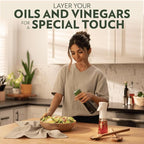 FLAIROSOL OLIVIA SIGNATURE Advanced Kitchen Oil Sprayer Technology, Fine Mist & Portion Control, Refillable Glass Olive Oil Cooking Spray Bottle for Air Fryer, Salad, BBQ, 2 Pack 200ml (Green)