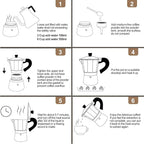 Aluminum 9 Cup 450ml Moka Pot Express Coffee Maker Stovetop Espresso Colorful Coffeemaker Italian Classic Style Brewing Greca Cafe Mocha Machine for Cafeteras Lover Camping Travel and Home Use 15oz
