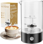Cold Foam Maker Frother Blender for Coffee - Handheld-Free - One-Button Battery Powered - Frother for Cold Foam - Ideal Gift (Coal Black)