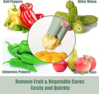 Pepper Corer Seed Remover, Pepper Seed Corer Remover Tool, Bell Pepper Cutter Deseeder, 2 in 1 Fruit & Vegetable Corer Tools, Unique Kitchen Gadgets for Family Party Camping and BBQ