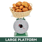 Tada 220lbs Heavy Duty Mechanical Kitchen and Food Scale Industrial Scale with Stainless Steel Platform Analog Produce Scale for Farmers Market and Horse Hay