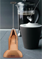 Aerolatte Milk Frother with Counter Stand, The Original Steam-Free Frother, Copper