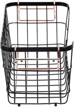 Amazon Basics Stackable Metal Wire Rectangular Storage Baskets for Kitchen, Bathroom or Pantry Organizing, 2 Count, Black