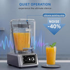 BLEOU Commercial Quiet Shield Blender, 2200W Professional Smoothie Blender with Timer & 15-Speed Control, 80oz/2.2L BPA-Free Pitcher for Cafes, Bars and Home Use
