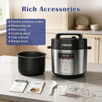 Fullwill 6QT Electric Pressure Cooker, 9-in-1 Multi-Use Programmable Pressure Cooker with Slow Cook, Rice Cook, Steamer, Sauté, Yogurt Maker, Food Warmer, Foodie Helper