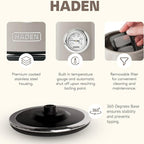 Haden Dorset 2 Slice Wide Slot Stainless Steel Toaster Bundled with 1.7 Liter Stainless Steel Electric Kettle with 360-Degree Base, Putty & Chrome