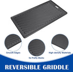 SafBbcue A005 Cast Iron Griddle for Monument Grill 14633, 25392, Mesa400, Mesa200S Replacement Parts, Reversible Grill Plate for Mesa220, Mesa200R, Mesa200B, Mesa200G, Mesa425 Gas Grill Accessories
