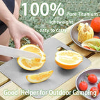 100% Pure Titanium Cutting Board Set of 3, Double-Sided Pure Cut Titanium Cutting Boards for Kitchen Dishwasher Safe, Food-Grade Metal Meat Chopping Board Mat for Home & Outdoor Camping (M+L+XL)