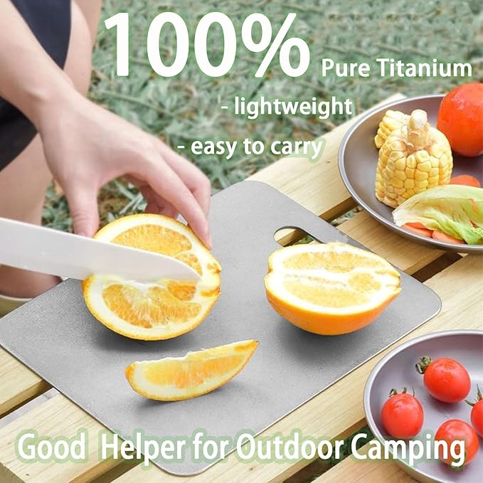 100% Pure Titanium Cutting Board Set of 3, Food-Grade Titanium Cutting Boards for Kitchen Dishwasher Safe, Double-Sided Metal Charcuterie Chopping Board Mat for Meat, Cheese & Fruit (M+L+XL)