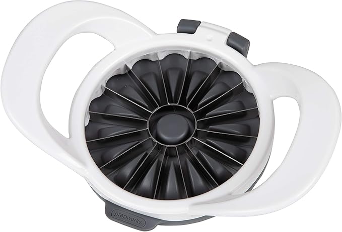 PrepWorks by Progressive Dishwasher Safe 16-Slice Thin Apple Slicer and Corer with Attached Safety Cover (White)