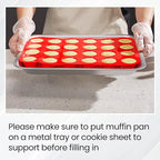 Redfly 2 Pack Silicone MIini Muffin Pan & Cupcake Pans for Baking - 24 Cup Mini Size BPA Free Egg Bites Molds