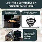 Pantrymade Dual Brew Coffee Maker | 12 Cup Glass Carafe & Single Serve K-Cup Combo | Programmable Touchscreen Coffee Machine for Ground Coffee or Pods | Auto Shut-Off, Black