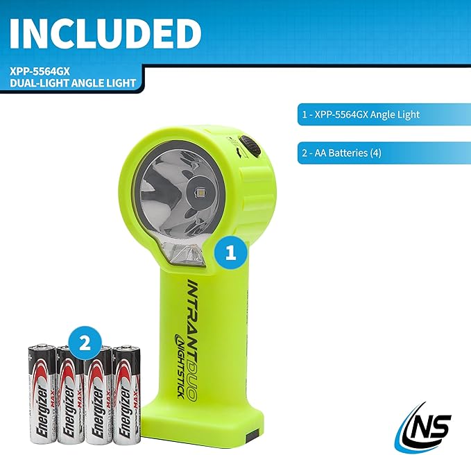 Nightstick XPP-5564 Intrant® Duo Intrinsically Safe Turbo Dual-Light Angle Light - 4 AA