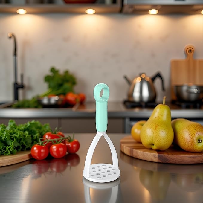 1Pc Random Color Manual Silicone Potato Masher, Cooking Utensils Masher, Mini Potato Masher for Non-Stick Cookware，Potato Mashers，Fruit and Vegetable Tools