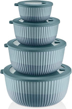 Mixing Bowls with Lids, 8-Piece Airtight Leak-Proof Nesting BPA-Free Bowl Set for Kitchen & Food Storage, Large 4200ml Capacity, Microwave & Dishwasher Safe