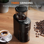 SOWTECH Conical Burr Coffee Grinder, Adjustable Electric Mill, 38 Precise Grind Settings, Precision Timer, for Espresso, Drip and French Press, Home &Office, Beige