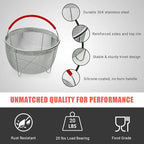 Original Salbree Steamer Basket for 8 qt quart Instant Pot Accessories, Stainless Steel Strainer and Insert fits IP Insta Pots, Instapot, Other Pressure Cookers, with Silicone Handle [3qt 6qt avail]