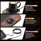 Cup Warmer for Coffee - Fastest Heating & Highest Temperature, Coffee Mug Warmer for Desk Auto Shut Off, 1-12h Timer for Scheduled Start, Electric Beverage Warmer for Coffee (Woodgrain, NO Cup)