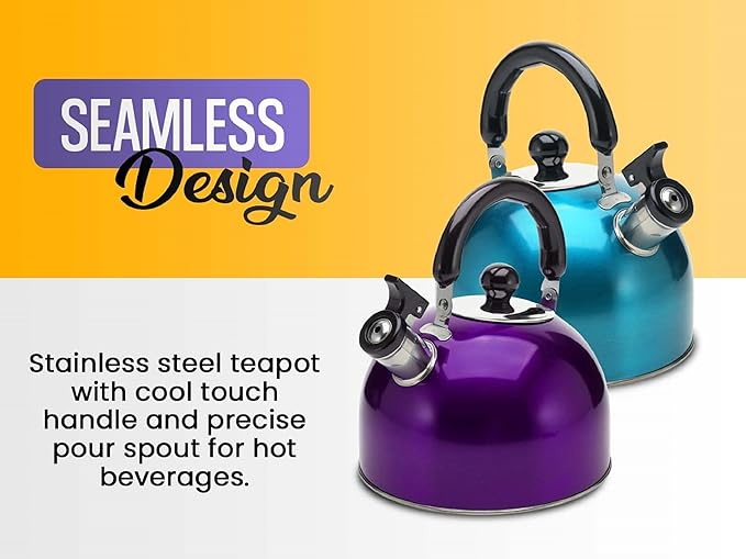 Stainless Steel Stovetop Whistling Tea Kettle 3 Liter (3-Quart) Classic Teapot with Ergonomic Handle, Works on Induction Cooktops-Olive Green, Pack of 12