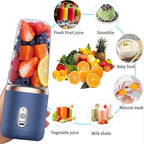 Portable Blender, Personal Blender USB Rchargeable, Mini Blender for Shakes and Smoothies, 400ML Portable Fruit Veggie Juicer Cup With 6 Blades and Travel Lid, Handheld Blender for Travel Gym Kitchen