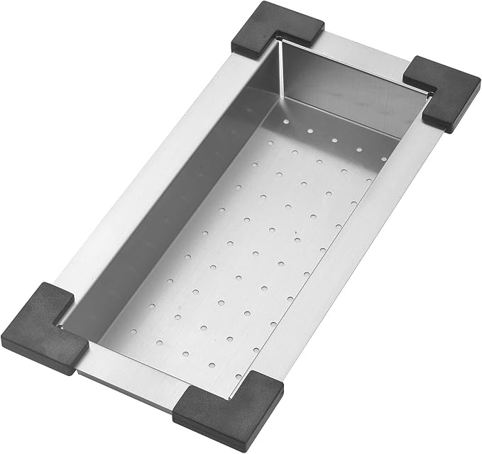 STARSTAR Workstation Ledge Topmount/Drop-in Single Bowl Satin Matte Stainless Steel Kitchen/Yard/Bar/Laundry/Office Sink, With Grid, Colander, Cutting Board, Strainer (25x22x10 Gold)