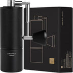 TIMEMORE C3S Pro Manual Coffee Grinder with Stainless Steel Conical Burr, All-Metal Body, Adjustable Setting for Espresso/Pour Over/French Press, Capacity 25g, Compact Foldable Hand Grinder, Black